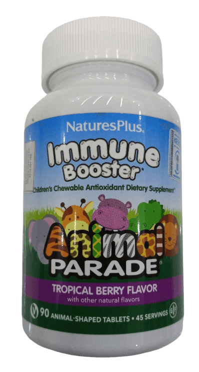 NATURESPLUS IMMUNE BOOSTER ANIMAL PARADE TROPICAL BERRY FLAVOR 90ANIMAL SHAPED TABLETS