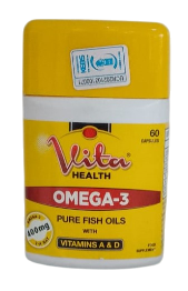 VITA HEALTH OMEGA 3 PURE FISH OILS 60 CAPSULES