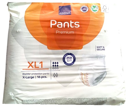 ABENA PANTS DIAPERS XL1  16'S