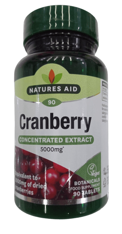 NATURES AID CRANBERRY CONCENTRATED EXTRACT 5000MG 90 TABLETS