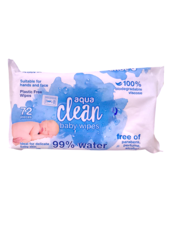 AQUA CLEAN BABY WIPES 72S