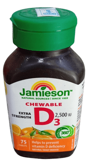 JAMIESON VITAMIN D3 400IU KIDS CHEWABLE 100'S