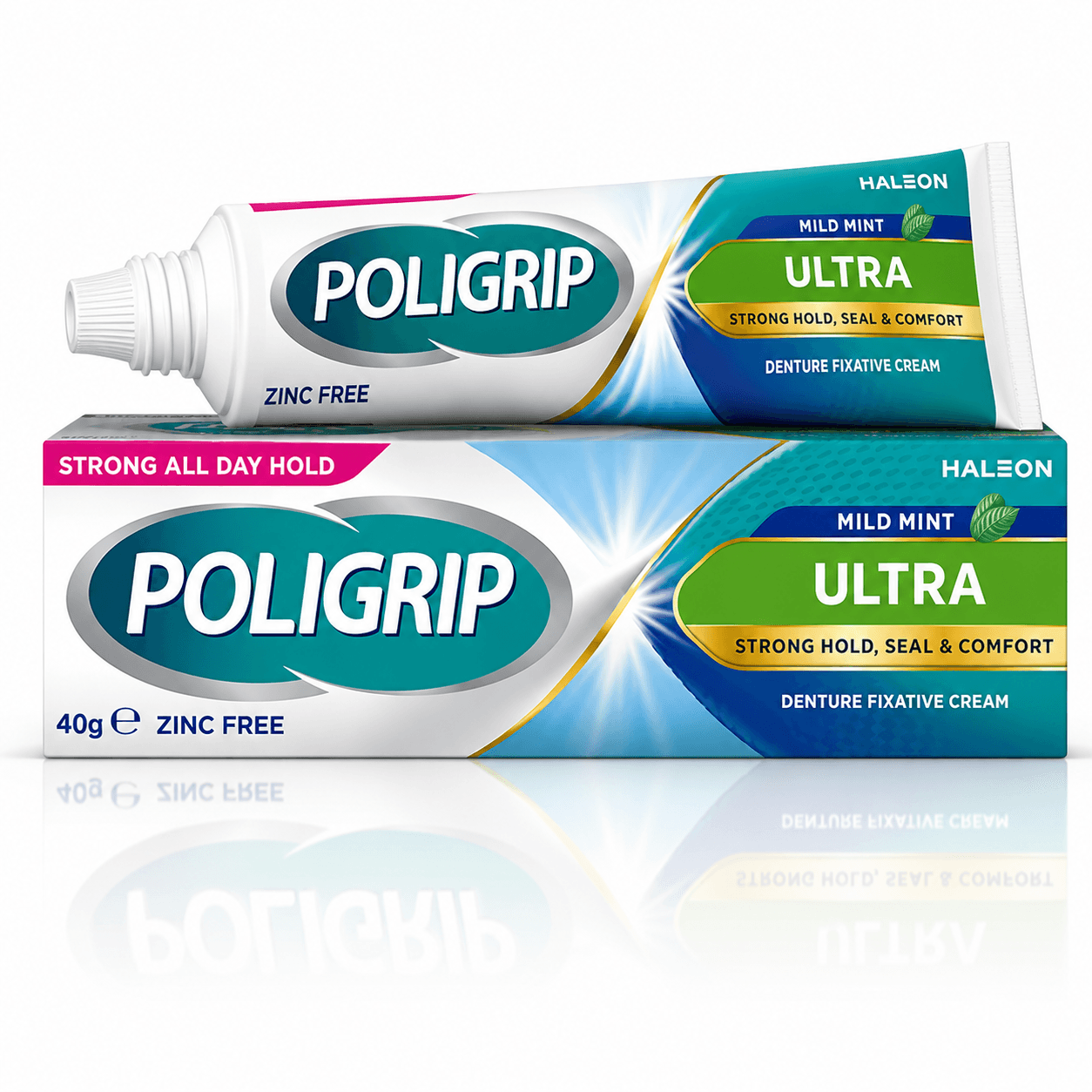 HALEON POLIGRIP MILD MINT ULTRA DEBTURE FIXATIVE CREAM 40G