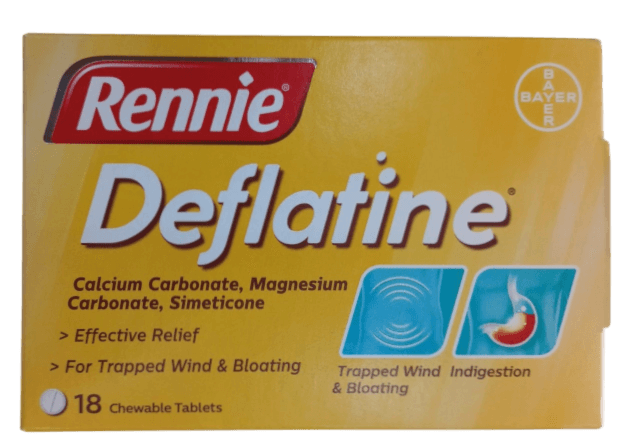 RENNIE DEFLATINE SUGAR FREE CHEWABLE TABLETS 18'S