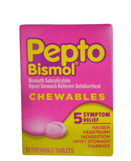 PEPTO BISMOL CHERRY POCKET PACK CHEWABLE 12S