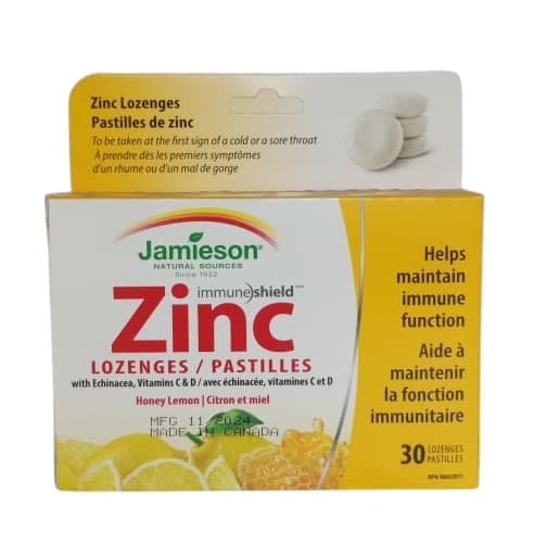 JAMIESON ZINC HONEY/LEMON LOZENGES 30'S