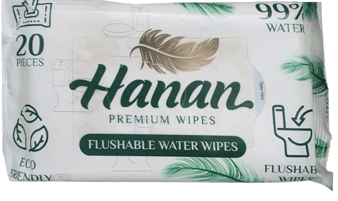 HANAN FLUSHABLE WATER WIPES 20'S
