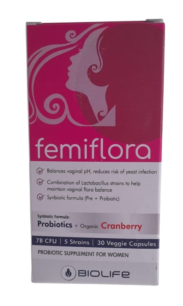 AVALIFE/BIOLIFE PROBIOTIC FEMIFLORA WITH CRANBERRY 30`S
