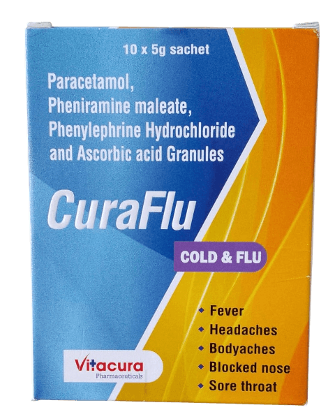 CURAFLU COLD AND FLU 5GMS SATCHETS 10'S