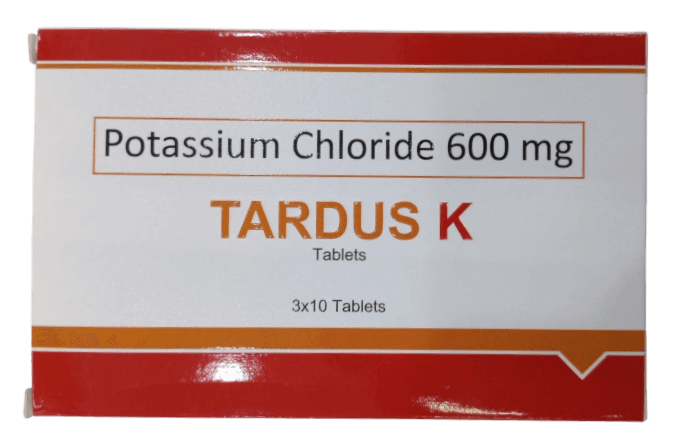 TARDUS K (POTASSIUM CHLORIDE) 600MG TABLETS 30'S