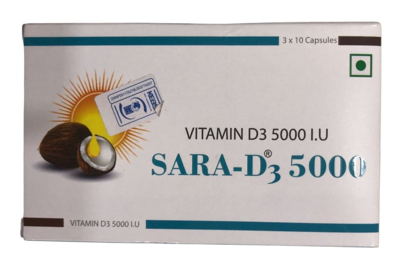 SARA D3 5000IU CAPSULES 30'S