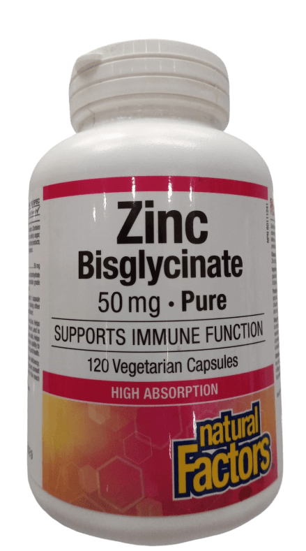 NATURAL FACTORS ZINC BLIGLY 50MCG VCAP 120S