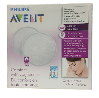 AVENT BREAST PADS WASHABLE 6PCS