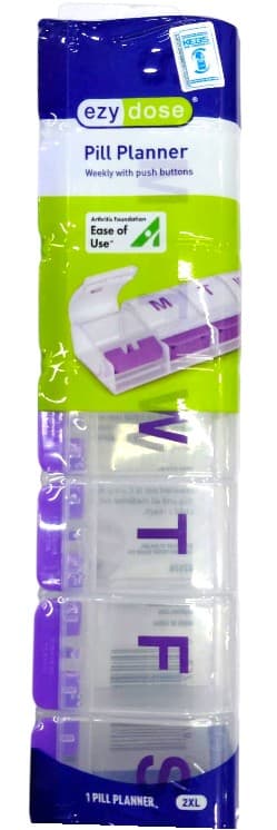 PILL PLANNER WEEKLY /PUSH BUTTONS 2XL  67578
