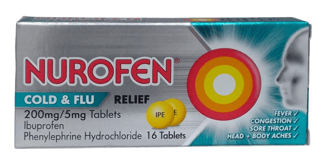 NUROFEN COLD AND FLU RELIEF TABLETS 16'S