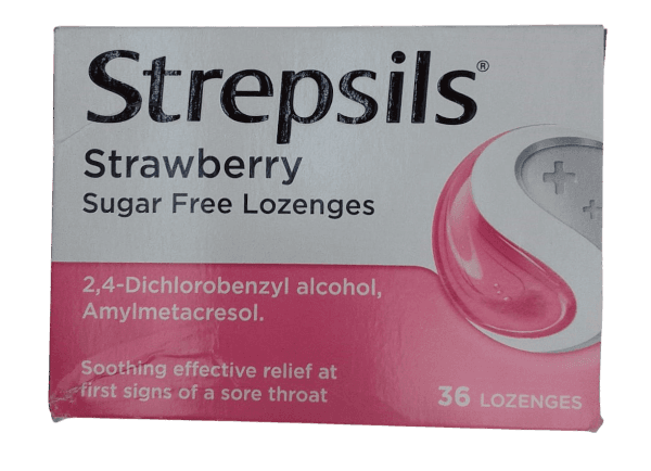 STREPSILS STRAWBERRY SUGAR FREE 36'S