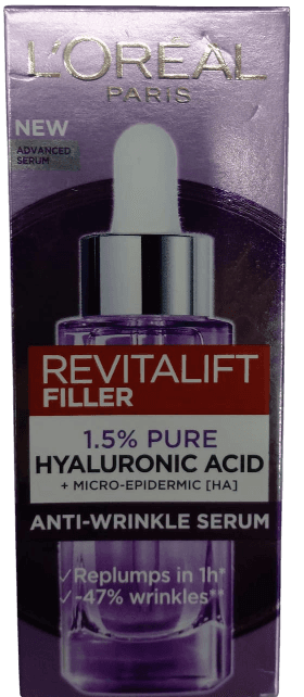 LOREAL REVITALIFT FILLER 1.5 % PURE HYALURONIC ACID SERUM ANTIWRINKLE 30ML