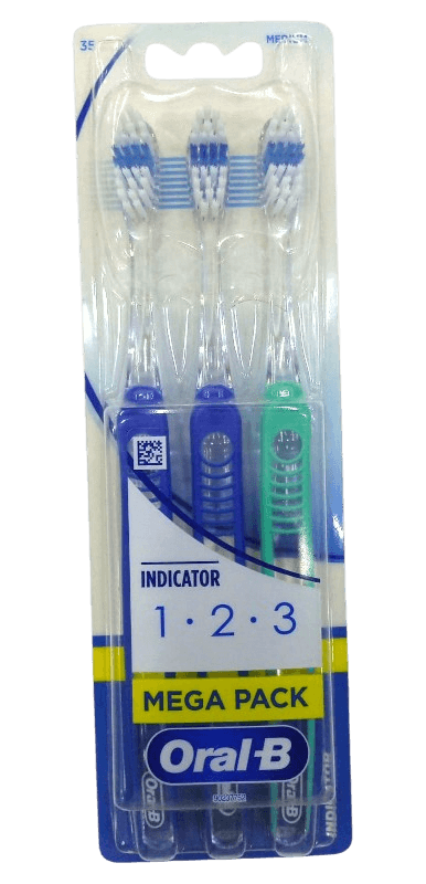 ORAL B 1.2.3 INDICATOR TOOTHBRUSH 3'S