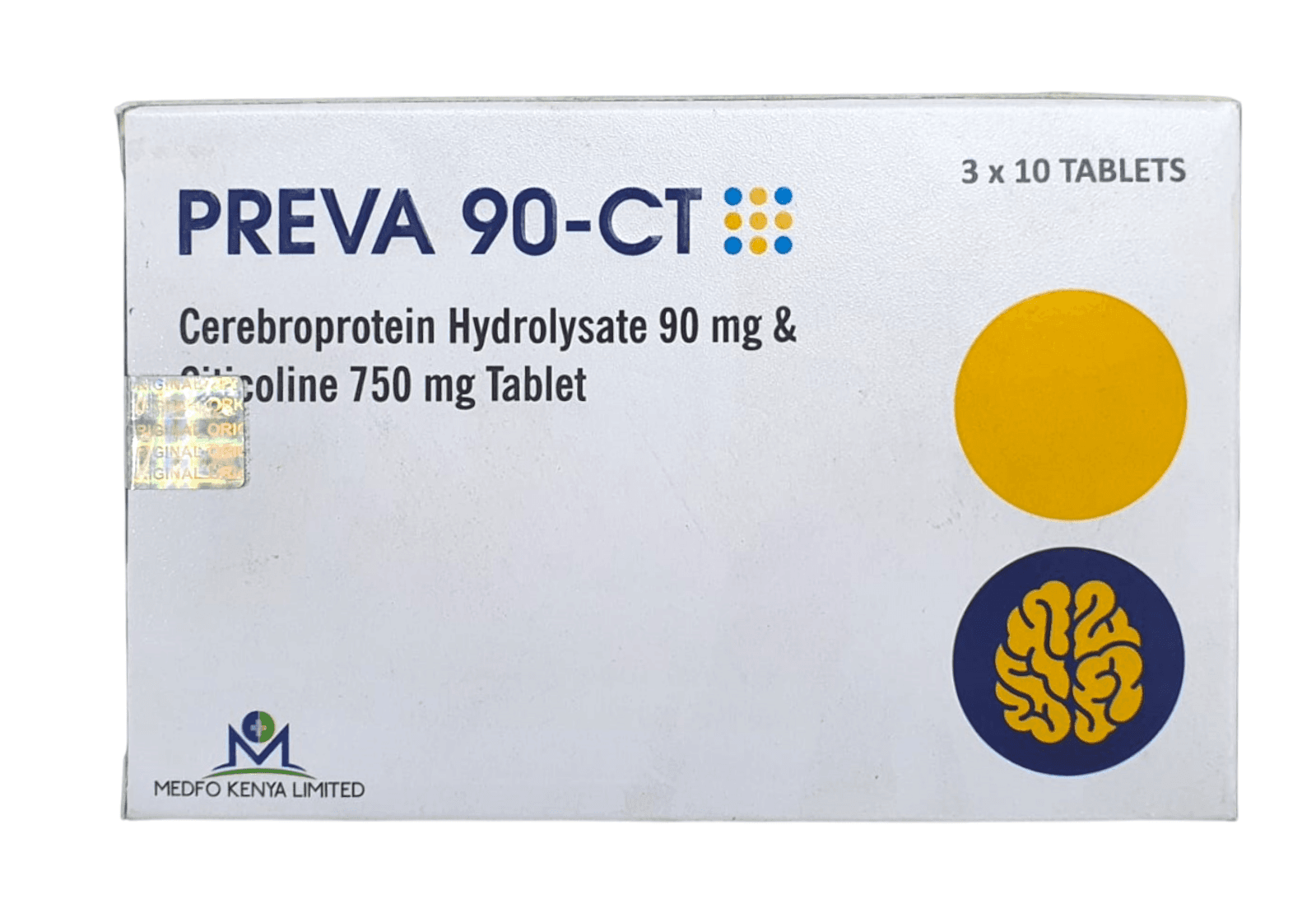 PREVA 90 (CEREBROPROTEIN/CITICHOLINE) CT TABLETS 30'S