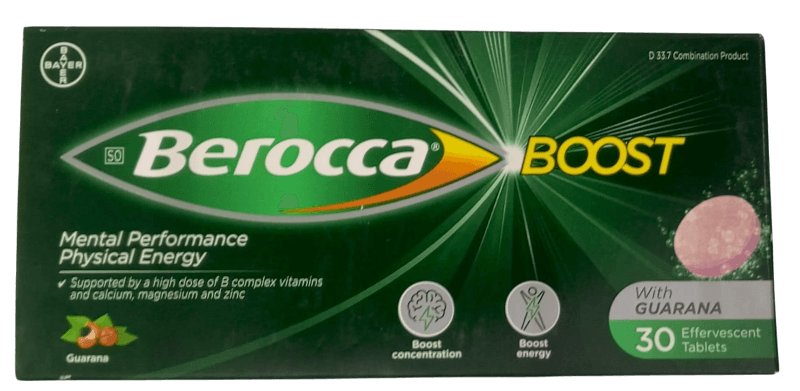 BEROCCA BOOST WITH GUARANA EFFERVESCENT 30S