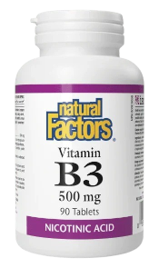 NATURAL FACTOR B3 NICOTINIC ACID 500MG 90'S