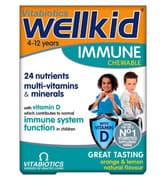 VITABIOTICS WELLKID 4 12 YEARS IMMUNE CHEWABLE WITH VITAMI D