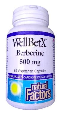 NATURAL FACTORS WELL BET X BERBERINE 500MG VEGAN CAPSULES 60'S