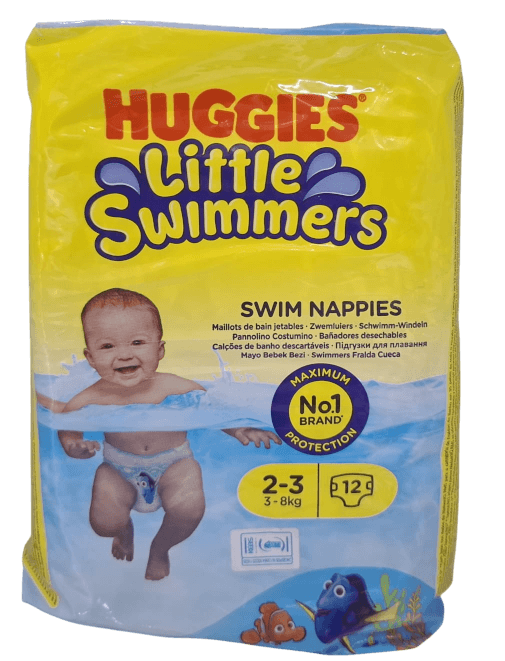 HUGGIES LITTLE SWIMMERS 2-3 (3-8)KGS 12'S