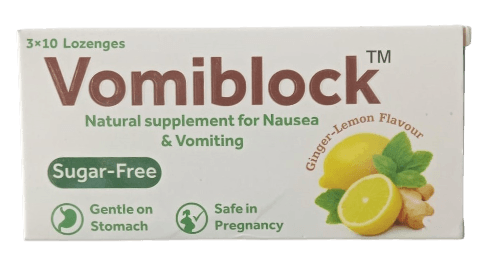VOMIBLOCK GINGER LEMON LOZENGES 30S