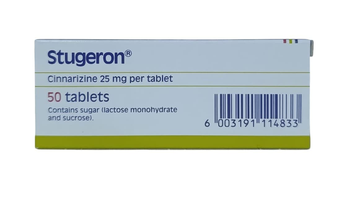 Stugeron Cinnarizine Tablets 25mg, 5x50 Count