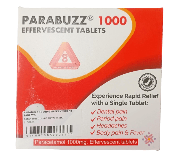 PARABUZZ 1GMS TABLETS EFFERVESCENCE TABS 8'S