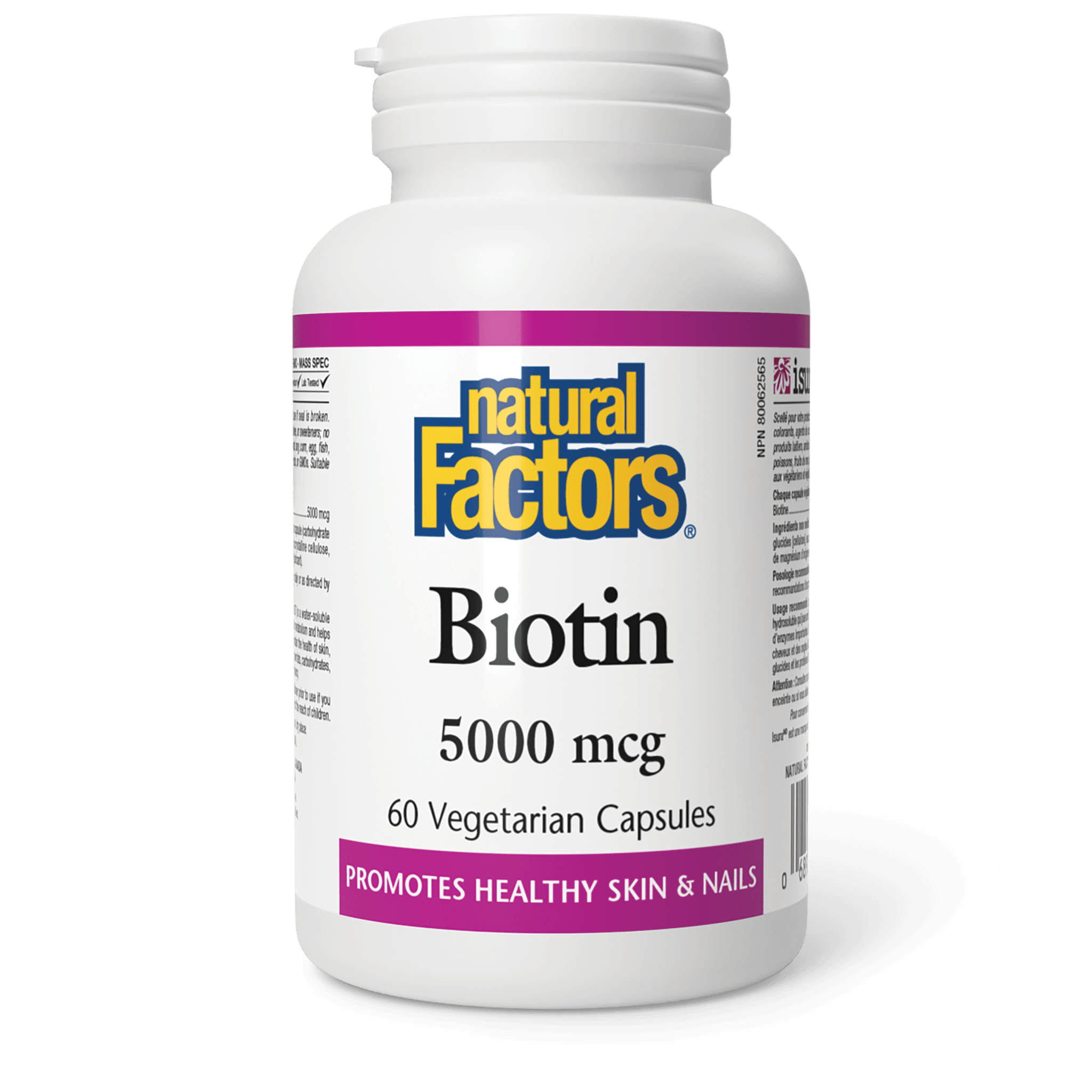 NATURAL FACTORS BIOTIN 5000MCG 60VEGETERIAN CAPSULES