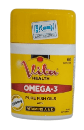 VITA HEALTH OMEGA 3 PURE FISH OILS 60 CAPSULES
