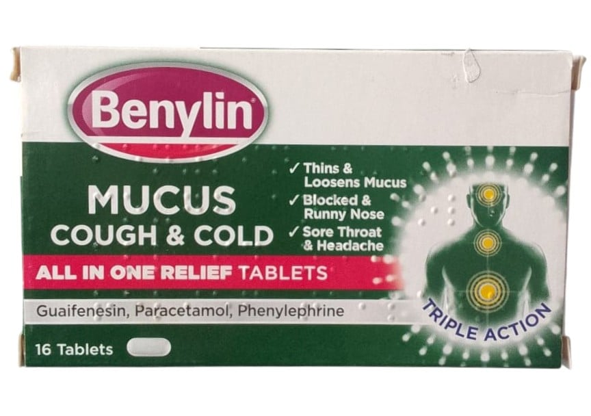 BENYLIN MUCUS TRIPLE ACTION TABLETS, 16 COUNT