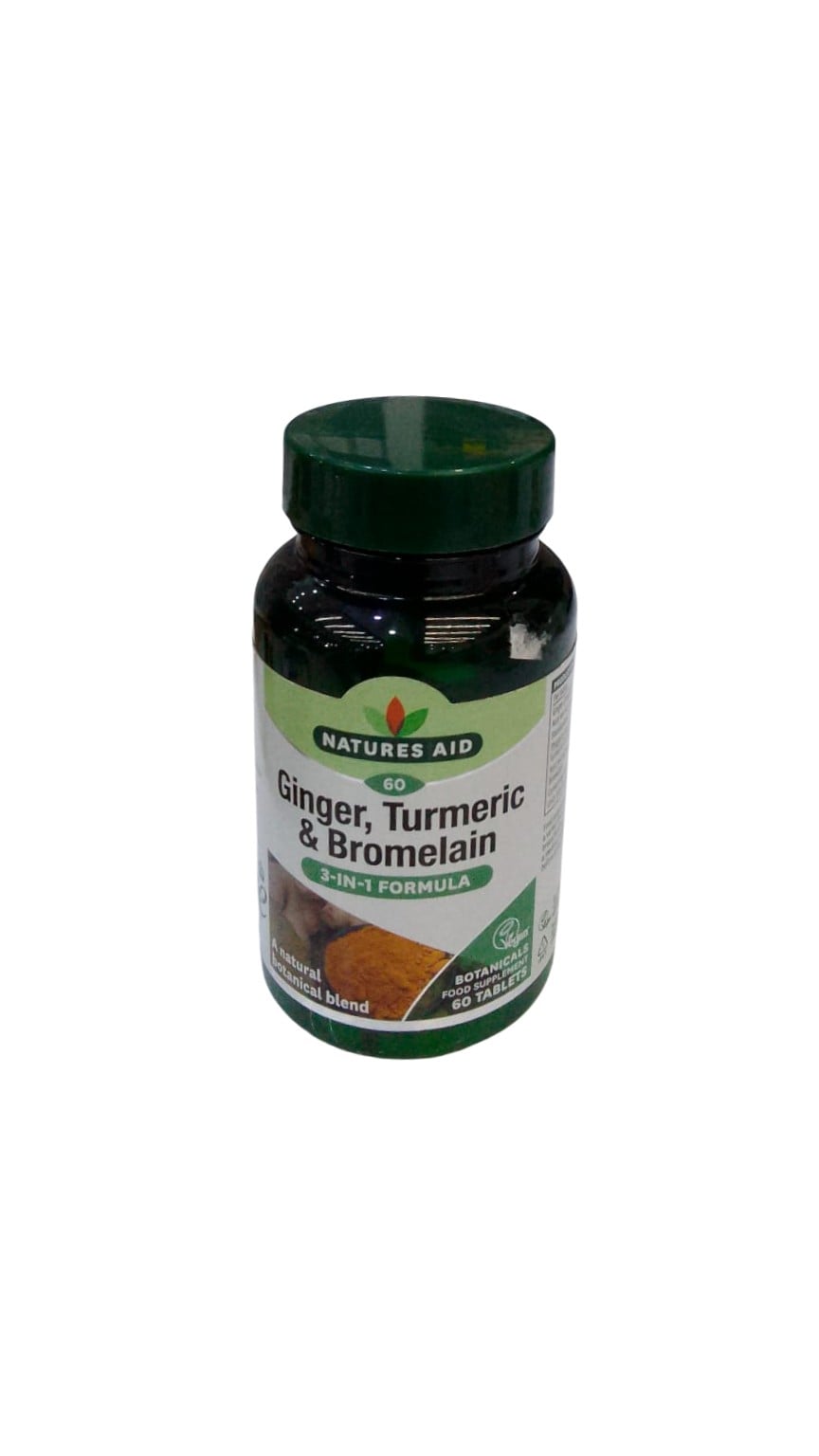 NATURES AID 60 GINGER TUMERIC AND BIOMELAIN