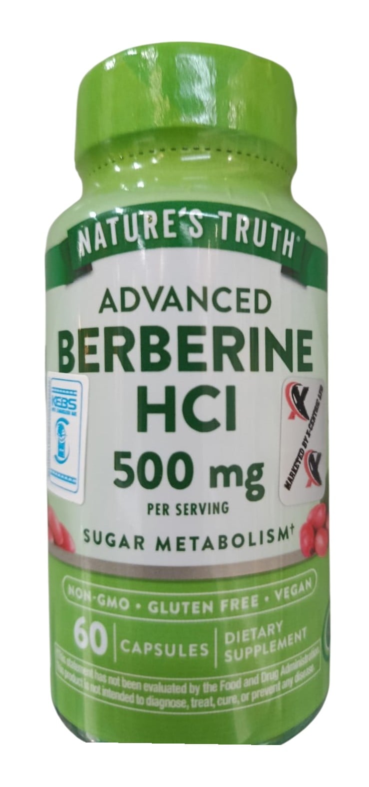 NATURES TRUTH BERBERINE HCI 500MG CAPSULES 60's