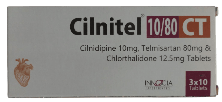 CILNITEL CT 10MG/80MG/12.5MG TABLETS 30'S