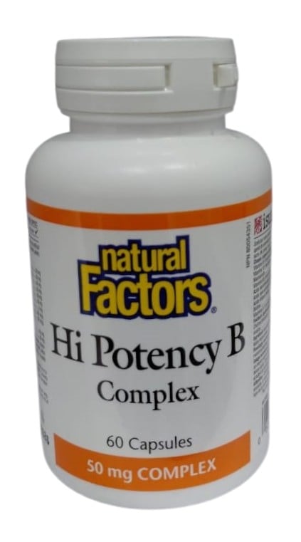 NATURAL FACTORS HI POTENCY B COMPLEX 50MG 60CAPSULES