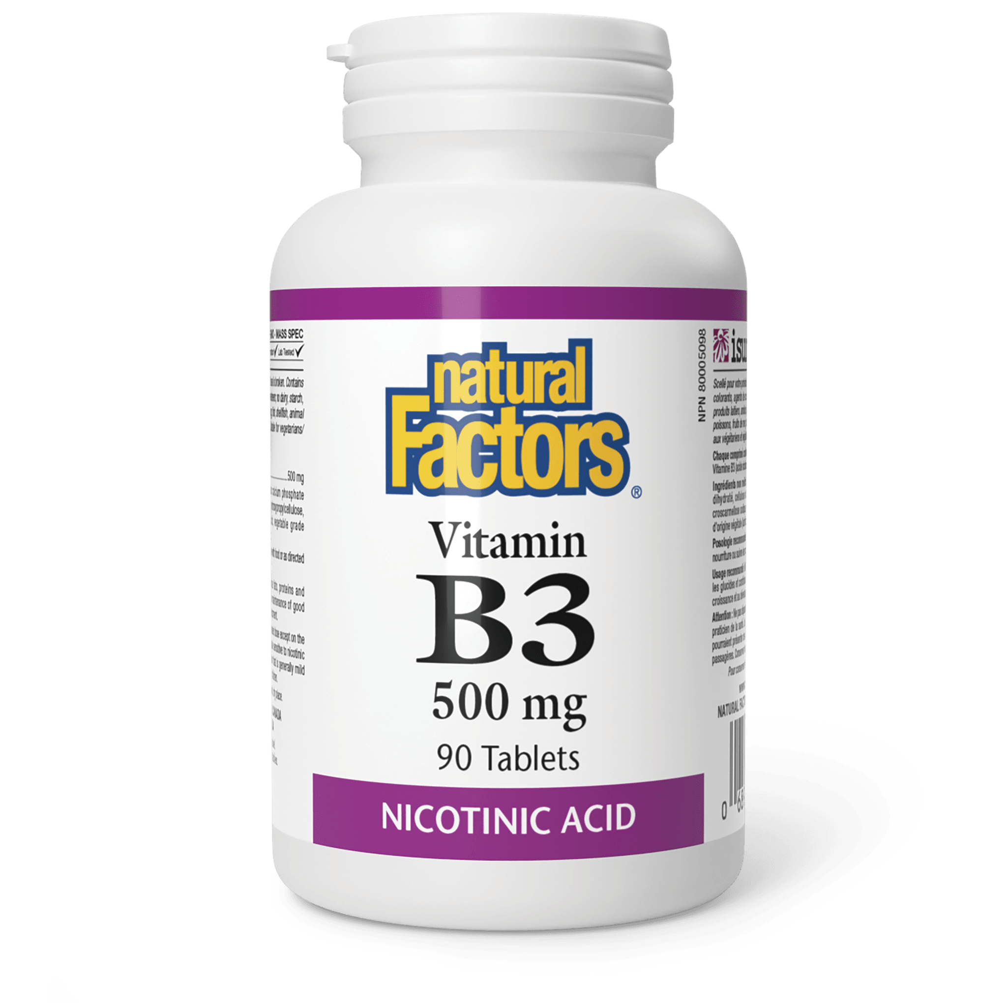 NATURAL FACTORS VITAMIN B3 500MG 90TABLETS