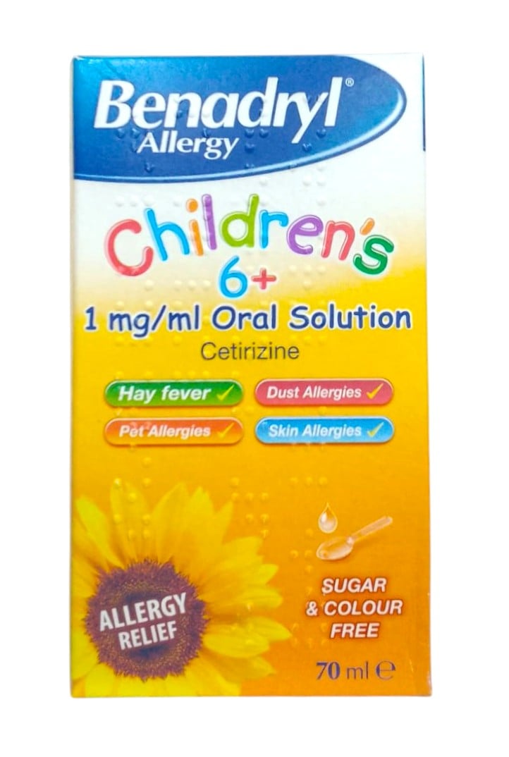 BENADRYL CHILDREN SOLUTION 6+ YEARS 70ML