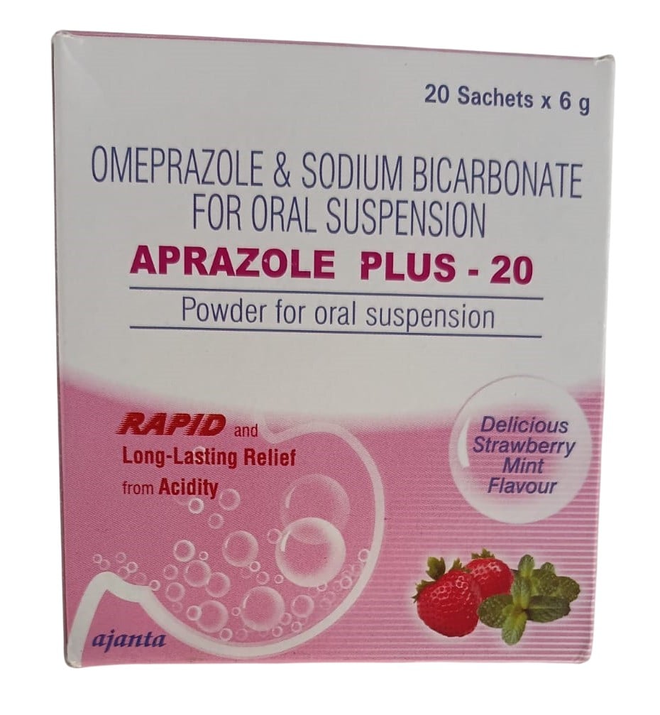 APRAZOLE PLUS (NaHCO3/OMEPRAZOLE) SATCHETS 20'S
