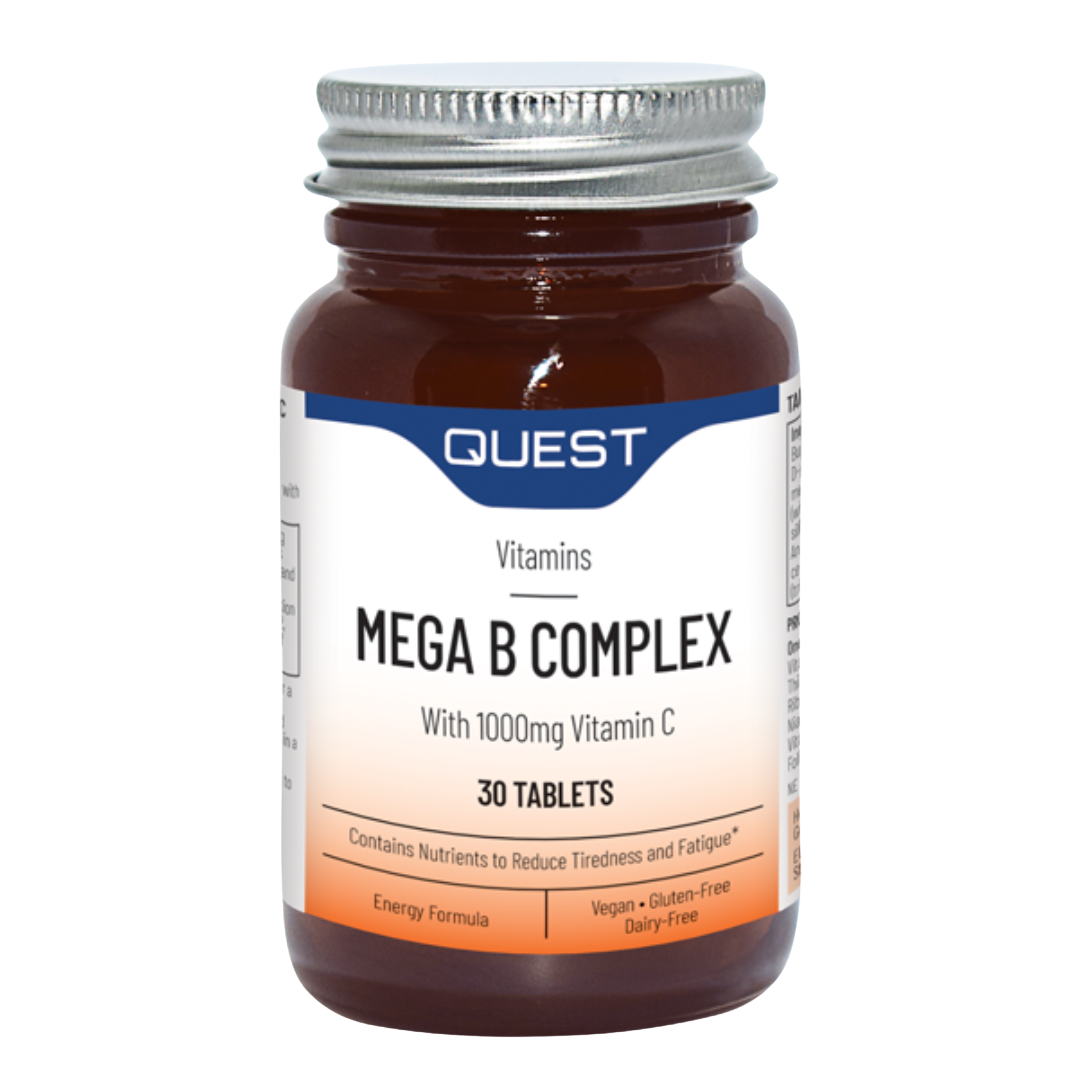 QUEST MEGA B COMPLEX WITH VITAMIN C 1000MG TABLETS 30'S