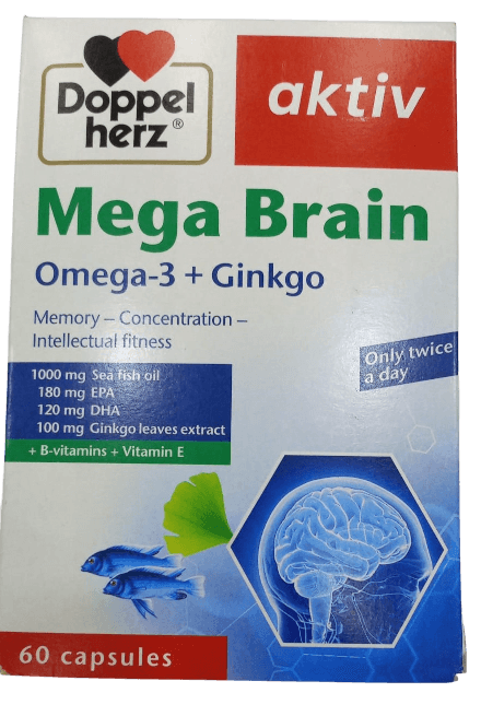 DOPPEL HERZ MEGA BRAIN OMEGA 3 GINKGO 60 CAPSULES