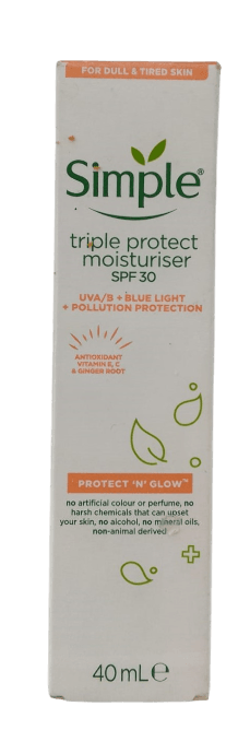 SIMPLE TRIPLE PROTECT SUNSCREEN SPF30 40ML