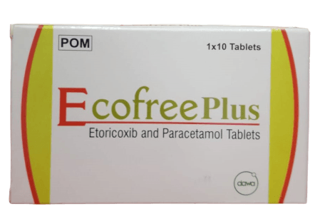 ECOFREE PLUS (ETORICOXIB, PARACETAMOL) TABS 10'S