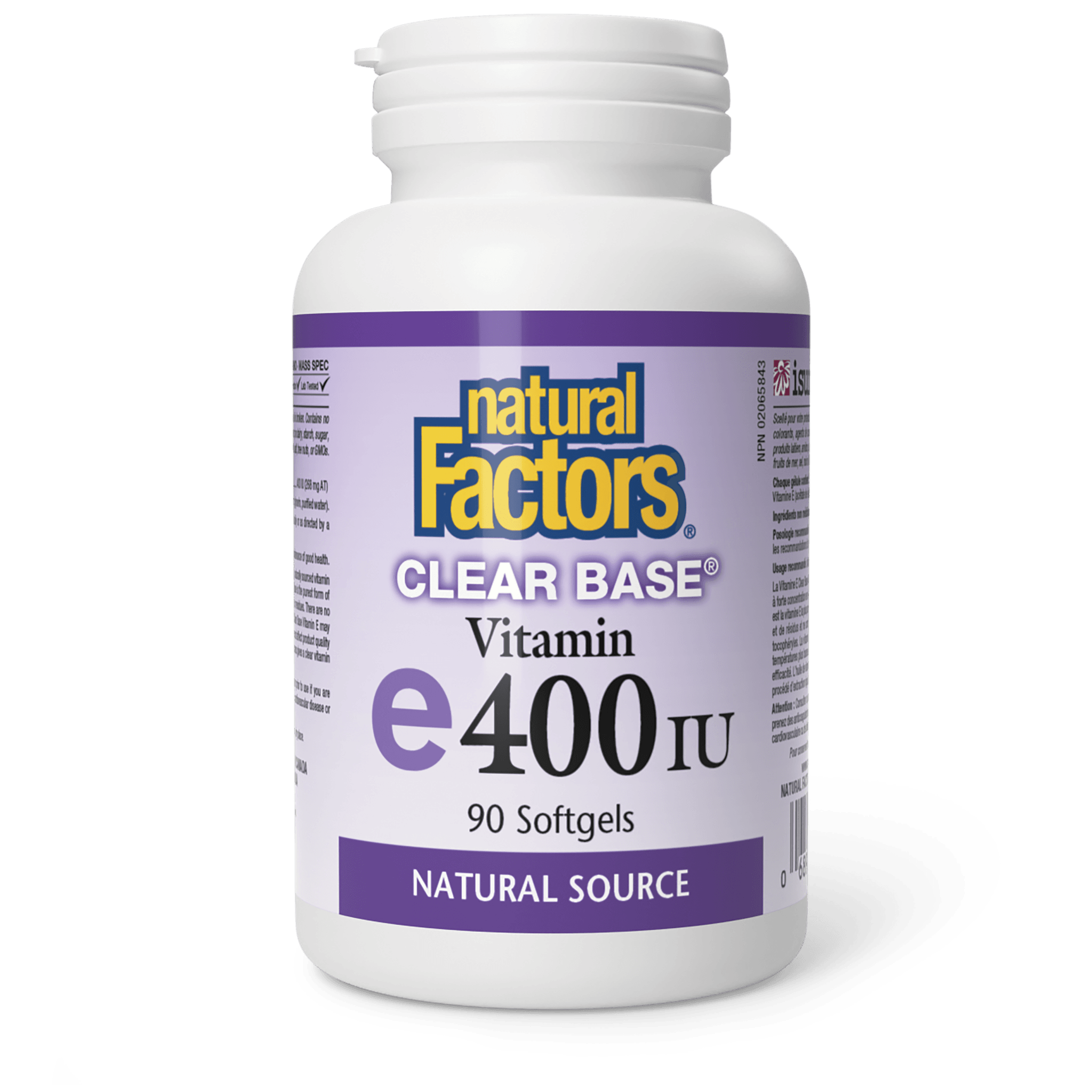 NATURAL FACTORS CLEAR BASE VITAMIN E 400IU 90 SOFTGELS