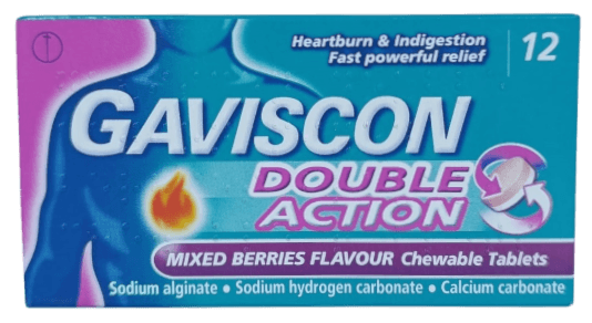 GAVISCON DOUBLE ACTION MIXED BERRIES TABS 12S