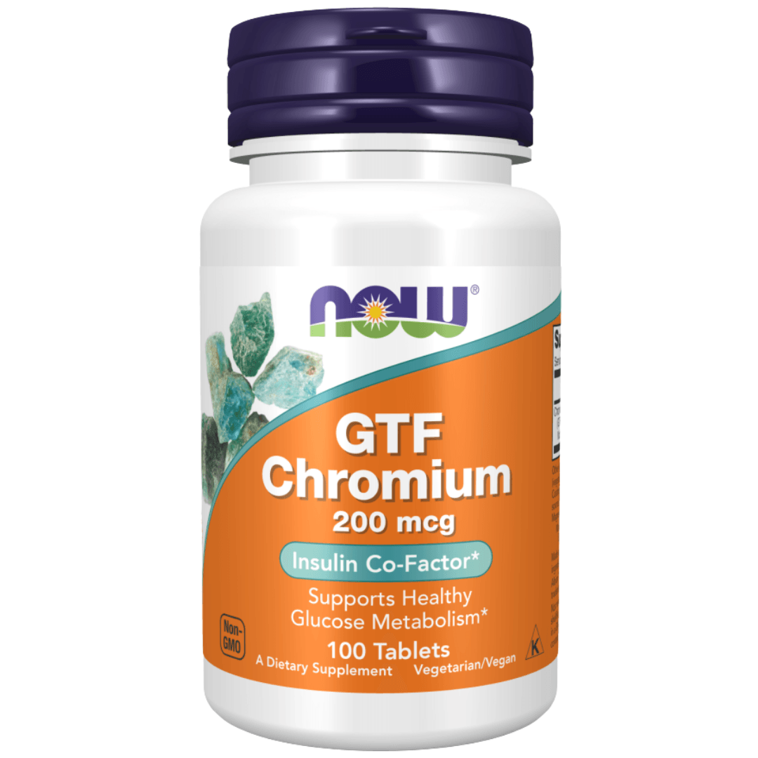 NOW GTF CHROMIUM 200MCG 100TABLETS