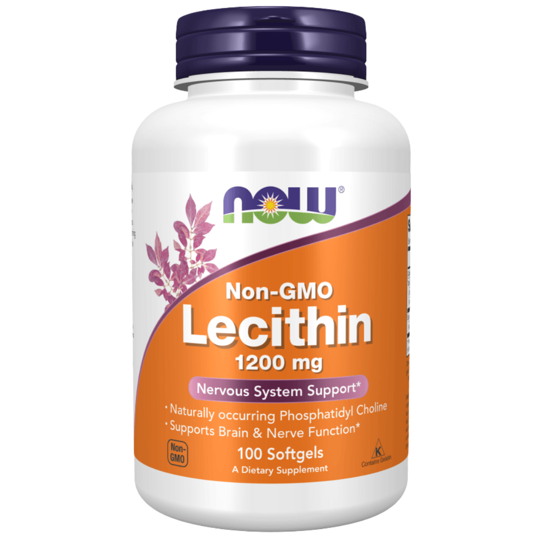 NOW NON GMO LECITHIN CAPSULES 1200MG 100 SOFTGELS