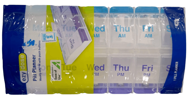 PILL PLANNER PUSH BUTTON XL 67585 AM/PM